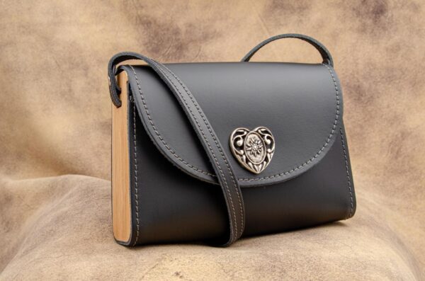 "Josephine" - Ledertasche mit Holz (die Kleine schicke) – Bild 10