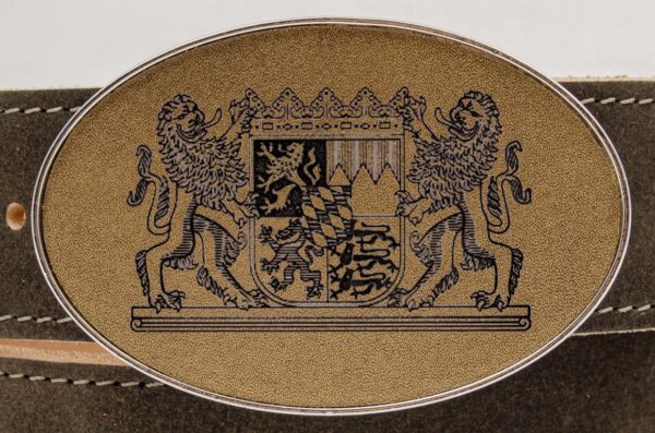 Trachtengürtel – Koppelschließe mit Lasergravur Bayernwappen – Bild 2