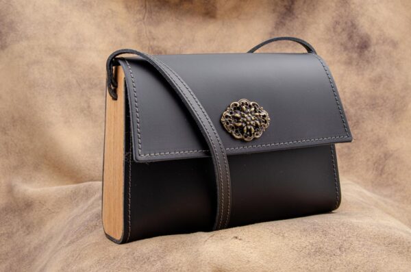 "Antonia" - Ledertasche mit Holz (die Elegante) – Bild 4