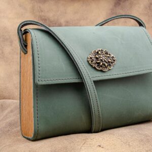 "Antonia" - Ledertasche mit Holz (die Elegante)