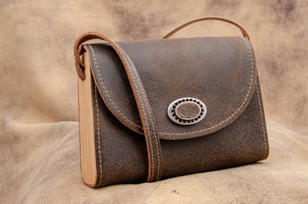 "Luise" - Ledertasche mit Holz – Bild 3