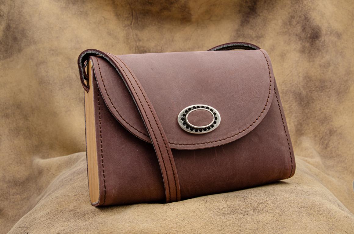 "Luise" - Ledertasche mit Holz – Bild 6